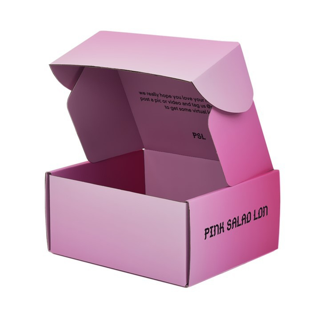 Custom Pink Corrugated Cardboard Box