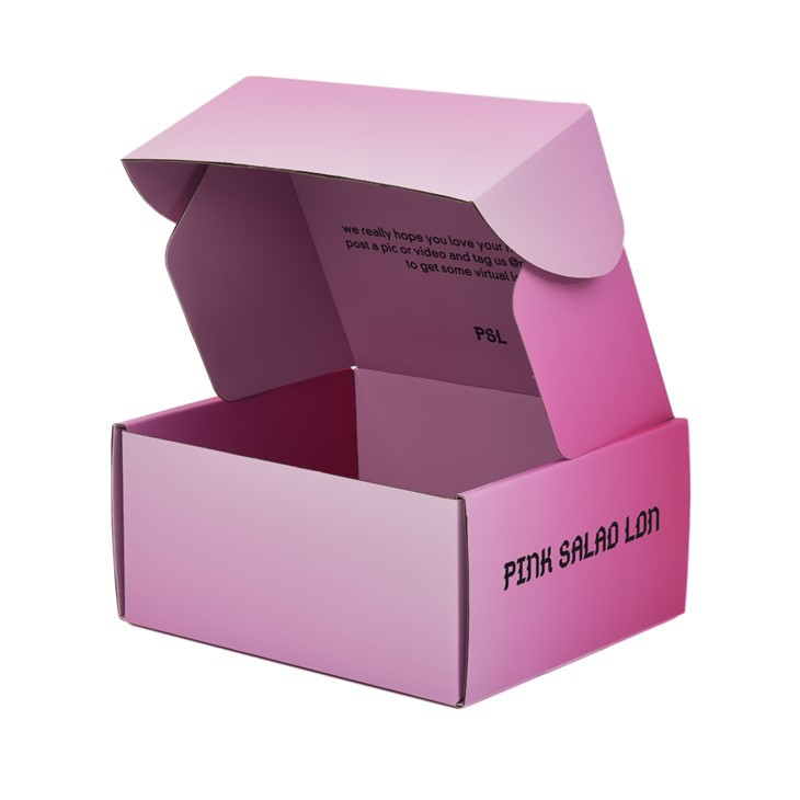 Custom Pink Corrugated Cardboard Box