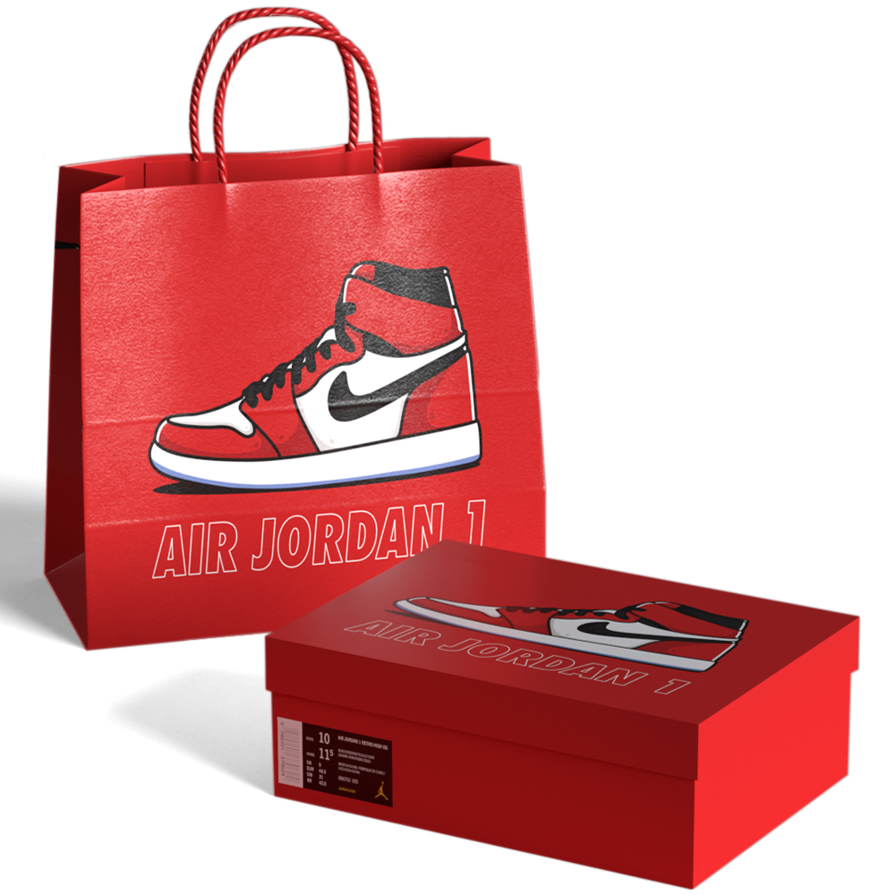 Customized Wholesale Cardboard Nike Sneaker Shoes Packaging Boxes and Paper Bag