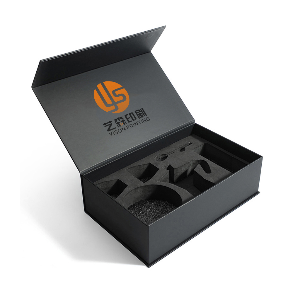 Custom Luxury Black Magnetic Gift Packaging Box with Insert