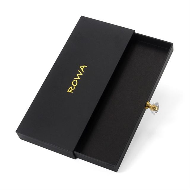Cardboard Slim Drawer Box With Crystal Handle