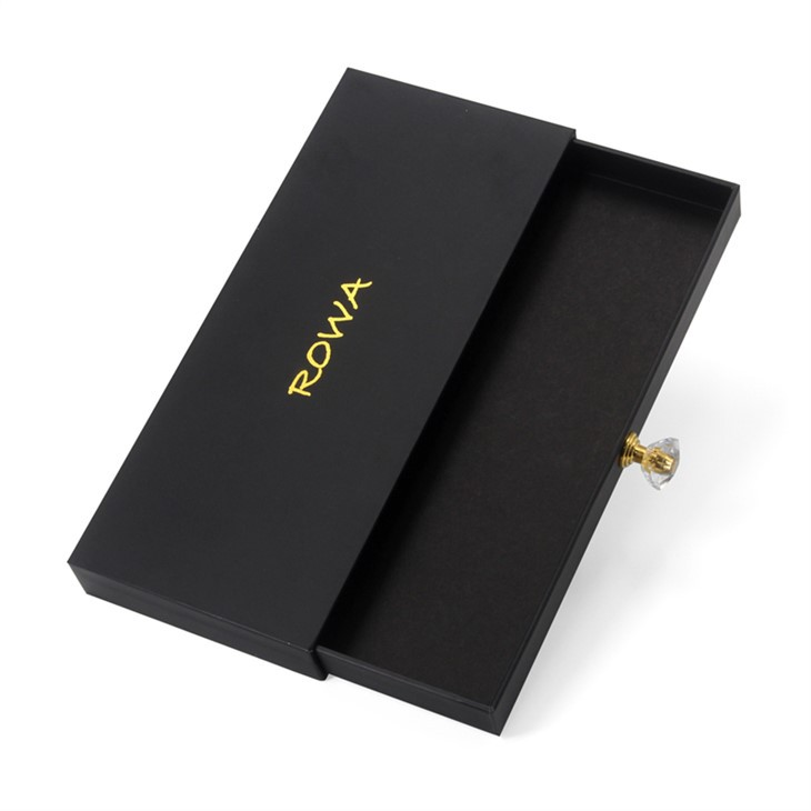 Cardboard Slim Drawer Box With Crystal Handle