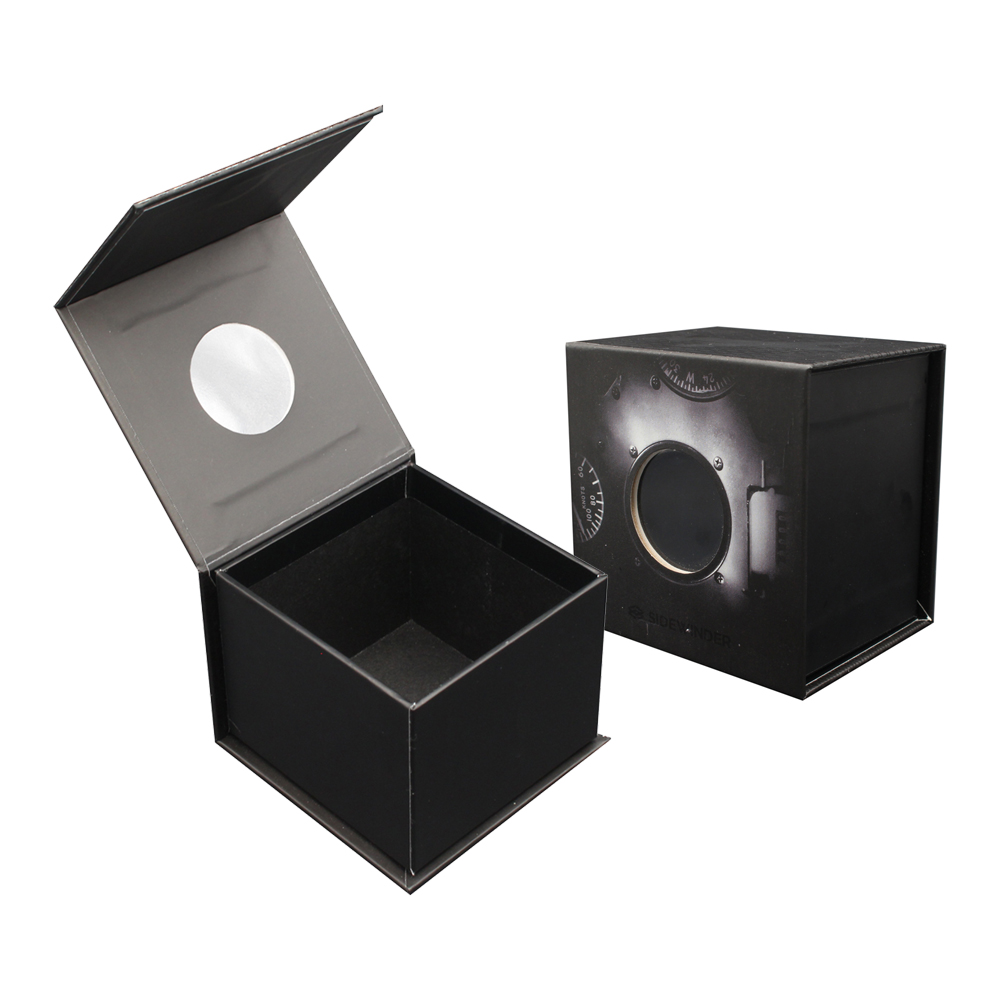 Custom Made Luxury Magnetic Gift Box Packaging with Window for Watch Shop
