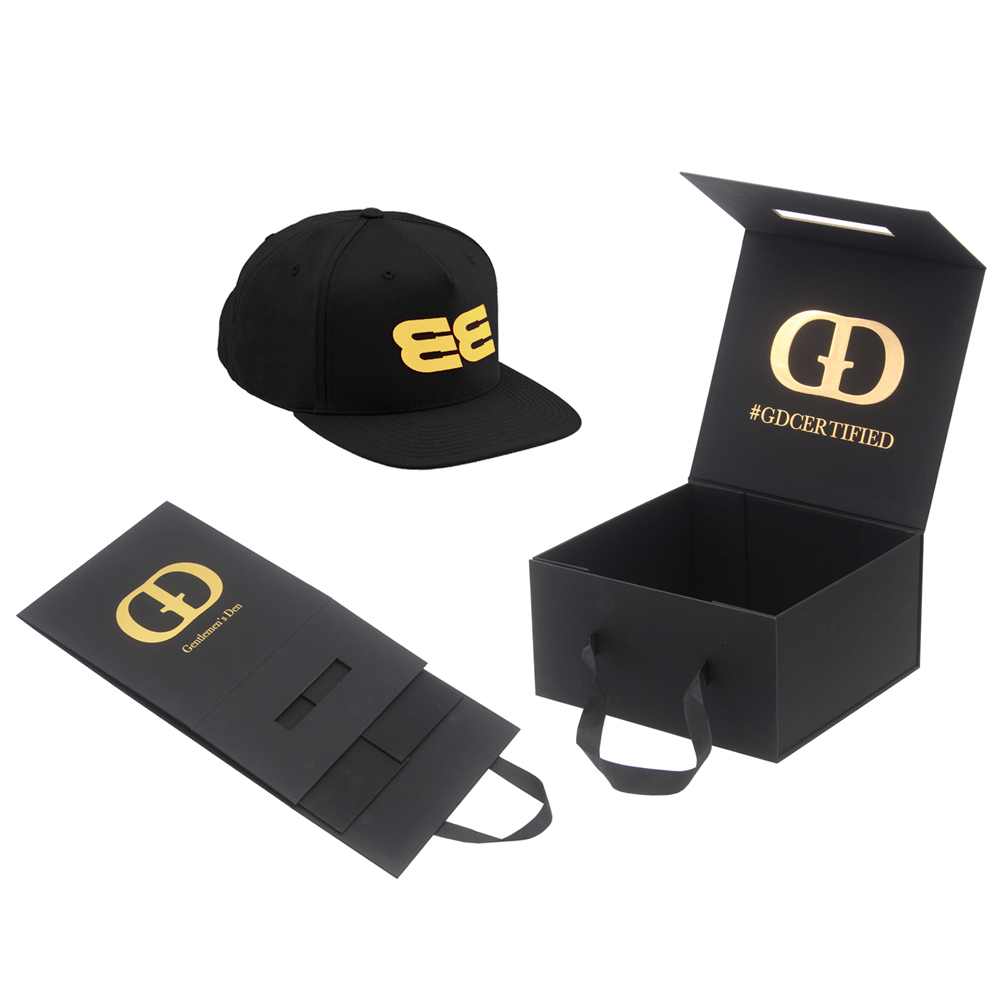 Custom Size Luxury Magnetic Collapsible Hat Box Packaging Baseball Snapback Cap Boxes