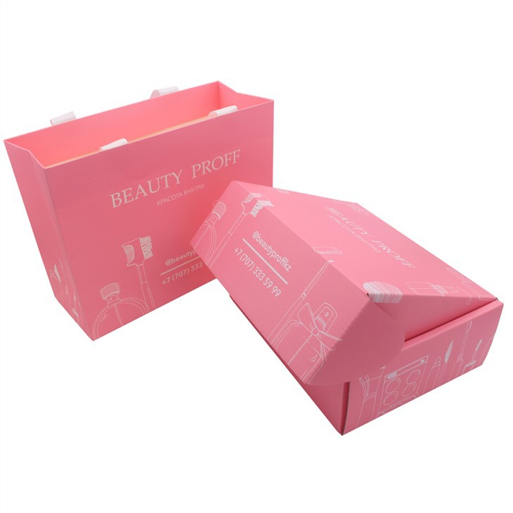 Pink Shipping Boxes Custom Logo