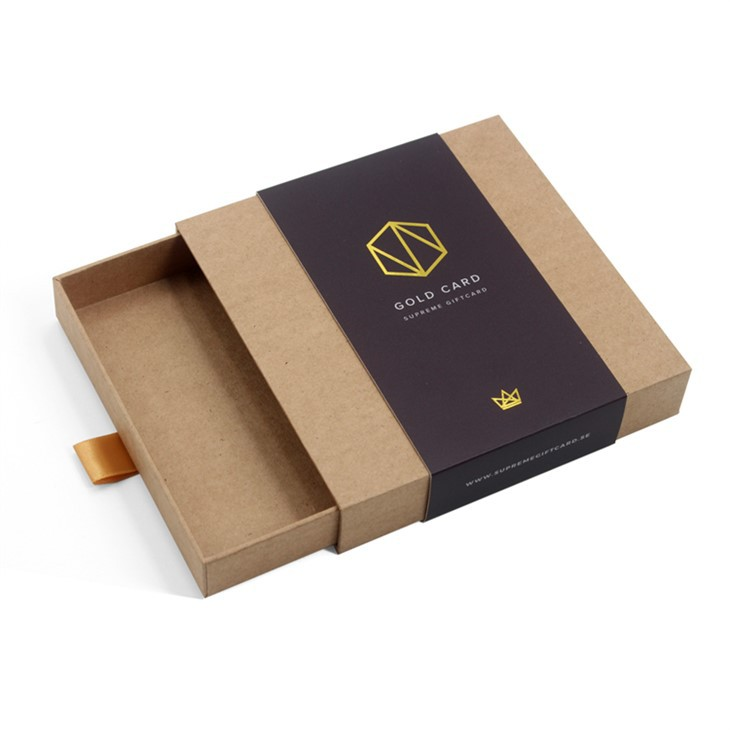 Kraft Gift Card Box Packaging With Sleeve