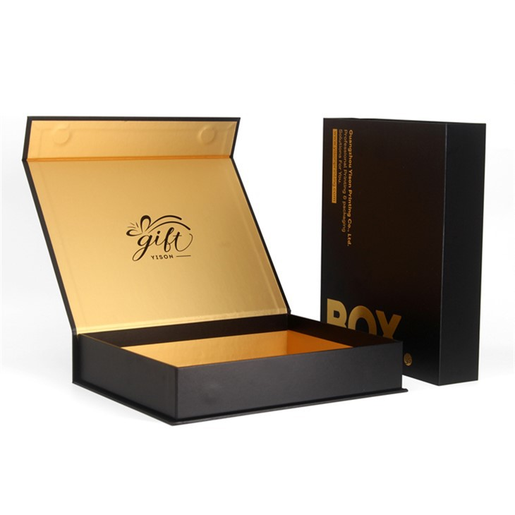 Luxury Black And Gold Packaging Box Magnetic