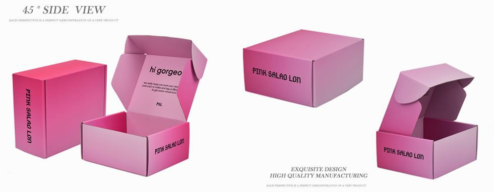 Custom Pink Corrugated Cardboard Box (13)