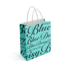 Custom Made Tiffany Blue White Kraft Paper Shopping Bags with Your Own Logo