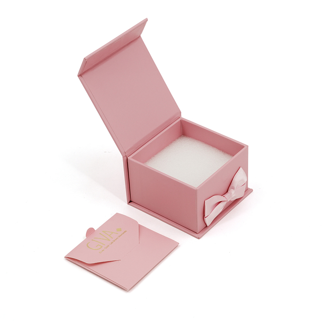 Empty Private Label Magnetic Jewelry Boxes with Bow