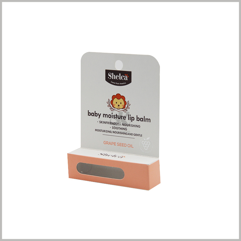Custom Lip Balm Packaging Paper Box with Hanging Tab for Retail Store