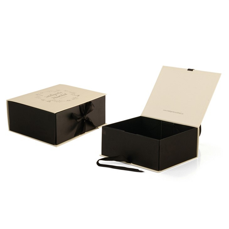 Folding Gift Packaging Magnet Gift Box Ribbon
