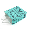 Custom Made Tiffany Blue White Kraft Paper Shopping Bags with Your Own Logo