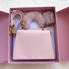 Custom Pink Collapsible Double Door Gift Box With Branded Satin Ribbon & Foam Insert