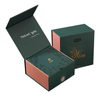 Custom Luxury Magnetic Flip Top Gift Box With Rose Gold Foil Interior and Dust Bag