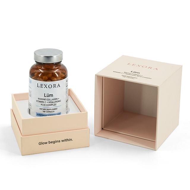 Luxury Collagen Supplement Capsule Bottle Packaging Gift Box